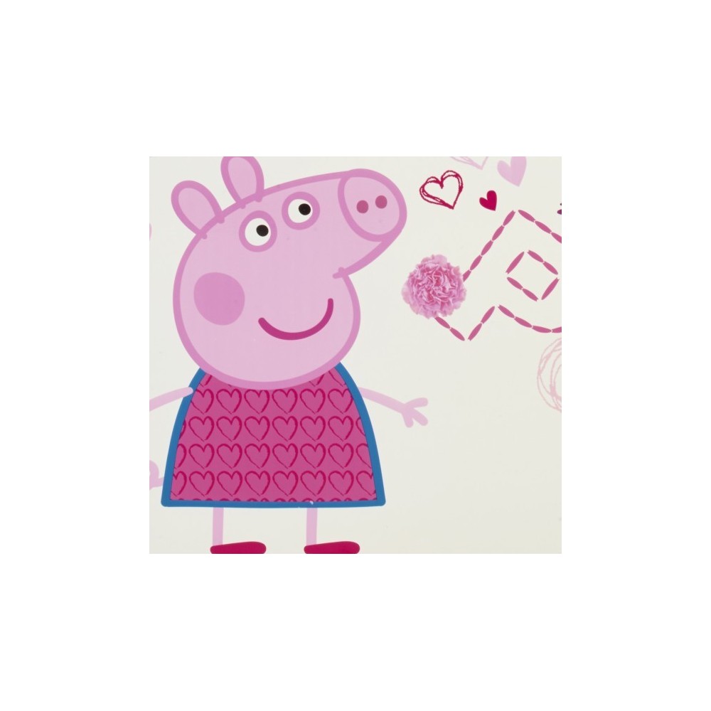 Lit bébé Peppa Pig avec structure en mdf et images décorées et non adhésives prêt pour vos enfants