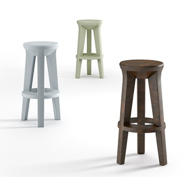Plust Frozen Stool Outdoor stool in polyethylene available with 3 or 4 legs