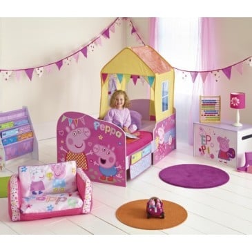 Peppa Pig Kinderbett mit eingebautem Haus und vielen Geräten