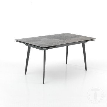Επεκτάσιμο τραπέζι Momo 140 της Tomasucci με γυάλινη επιφάνεια