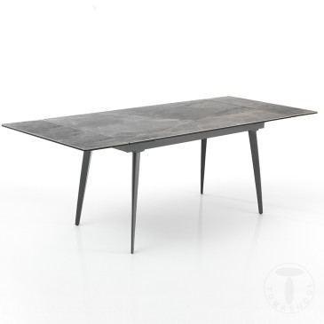 Momo 140 ausziehbarer Tisch von Tomasucci mit Glasplatte