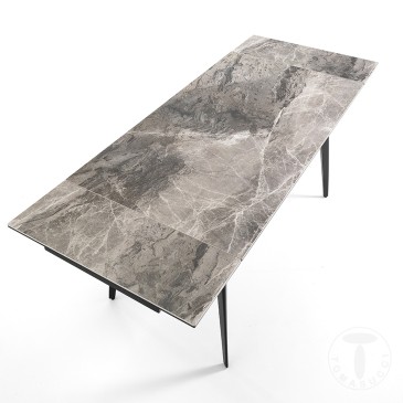 Momo 140 ausziehbarer Tisch von Tomasucci mit Glasplatte