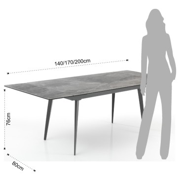 Momo 140 uttrekkbart bord fra Tomasucci med glassplate