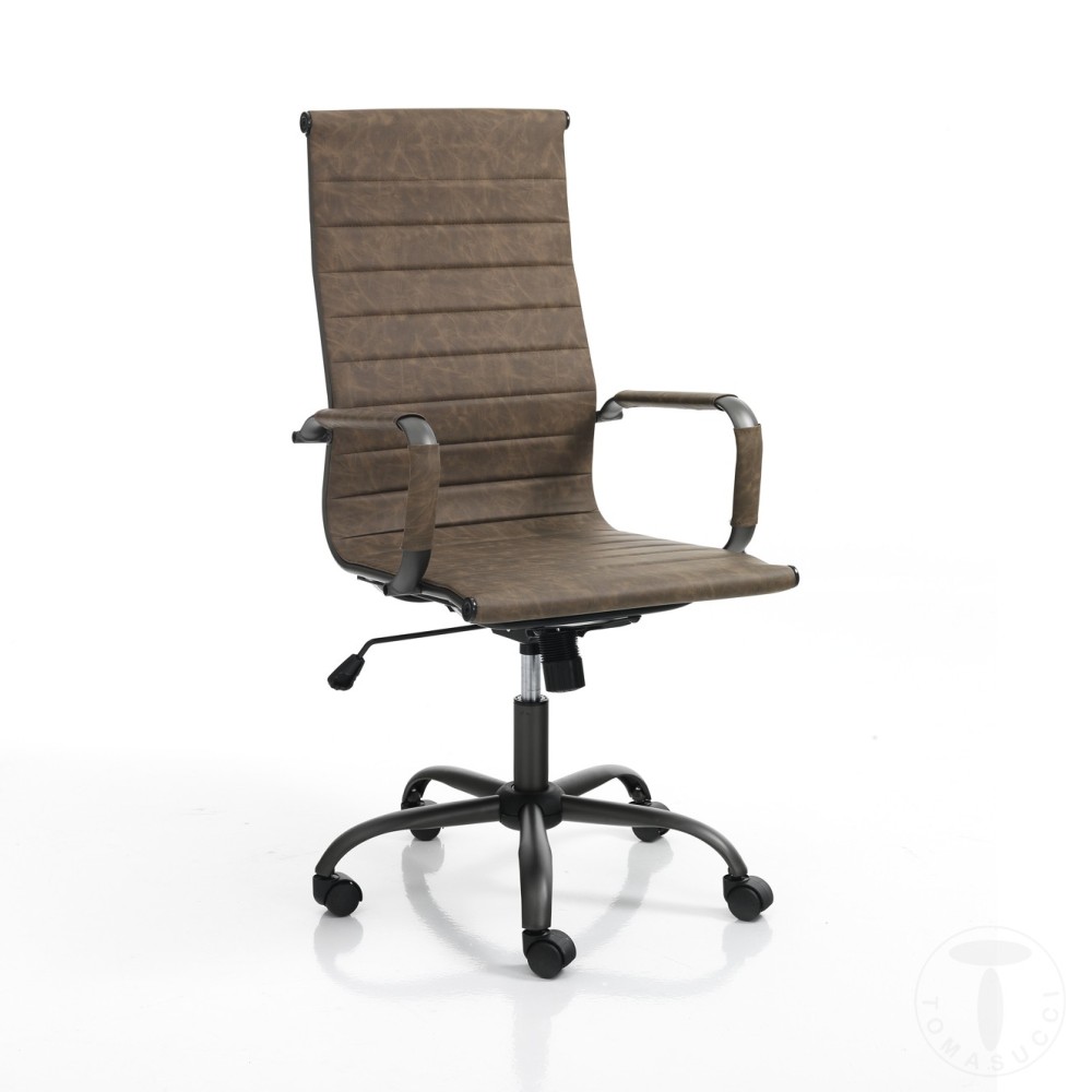 Πολυθρόνα γραφείου εργασιών της Tomasucci διαθέσιμη σε λευκό ή μαύρο