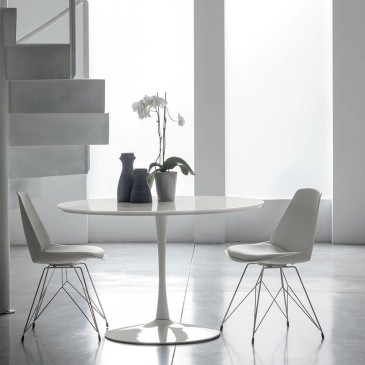 Flute table by Target Point in metal and laminate made in Italy