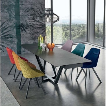 Target Point Bilbao set de 4 chaises design en métal et assise en microfibre fabriquées en Italie