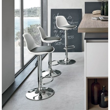 Stockholm stool by Target Point set of 2 in polypropylene metal and Soft Touch Made in Italy