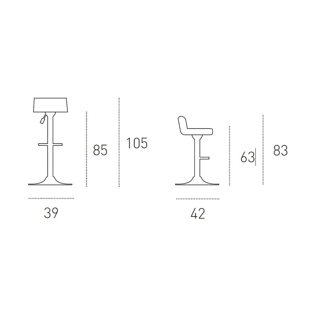 Stockholm stool by Target Point technical sheet