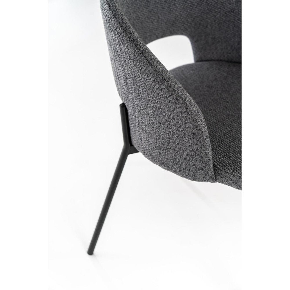 chaise greta grise avec accoudoirs