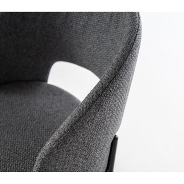 chaise en tissu gris pierres greta