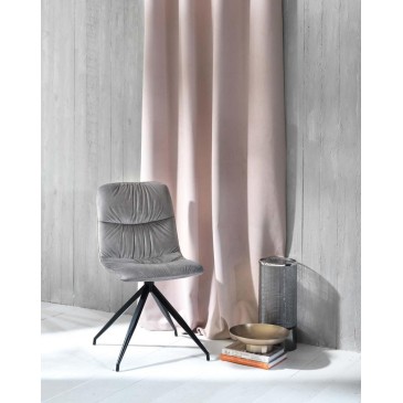 Stones Alba Set aus 2 Designerstühlen mit Metallstruktur und Stoffbezug