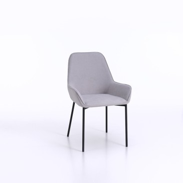 Καρέκλα Allison από βαμμένο μέταλλο και ντυμένη με ύφασμα μικροϊνών