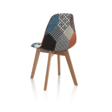 kasa-store Stuhl mit Patchwork-Rückenlehne