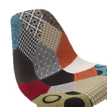 chaise en tissu patchwork kasa-store