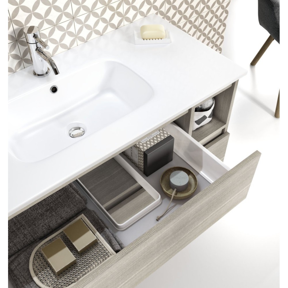 Mueble de baño completo Ronin que incluye espejo y luz