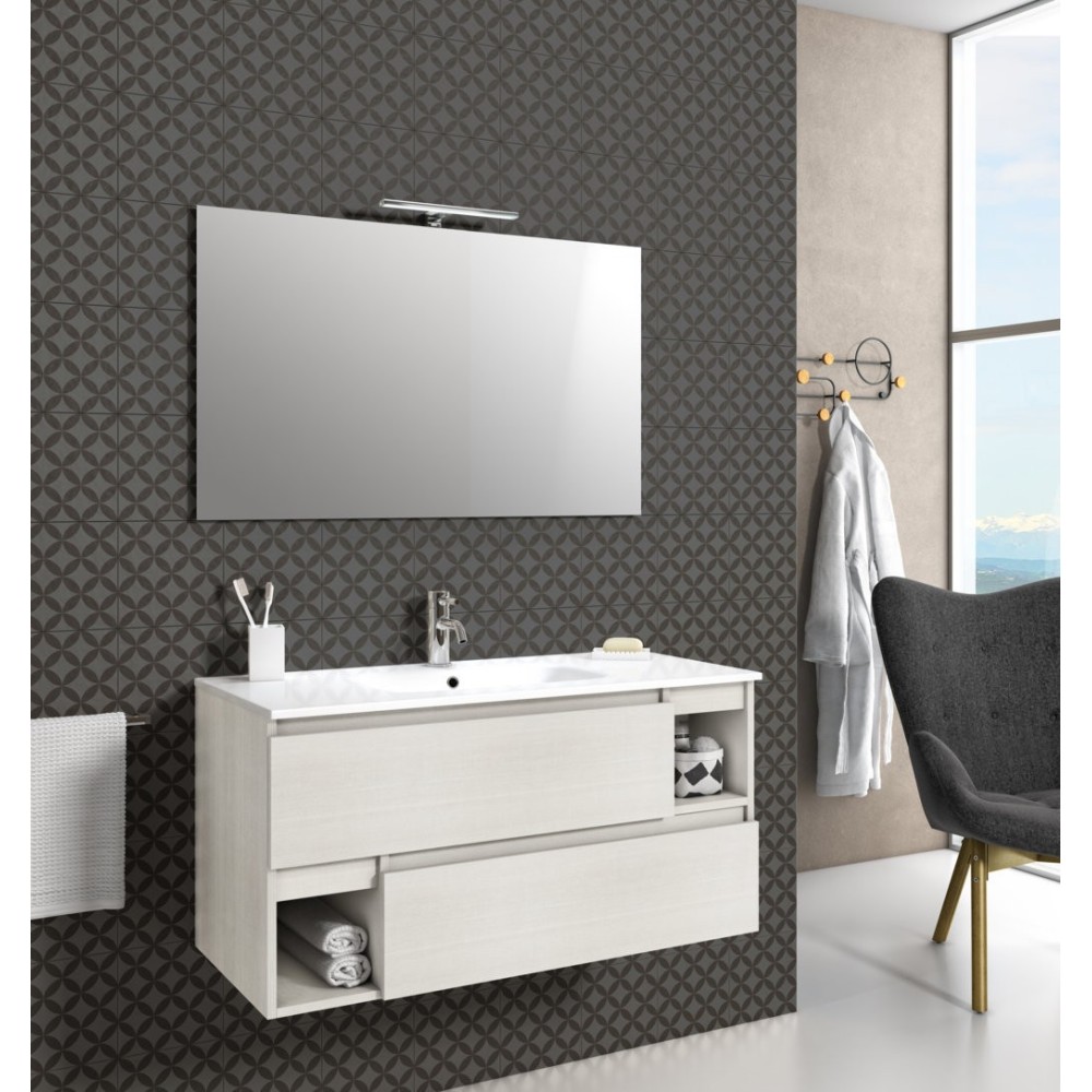 Ronin complete bathroom cabinet including mirror and light