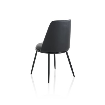 Set mit 2 Snap-Stühlen aus Metall und mit Kunstleder bezogen, erhältlich in zwei verschiedenen Ausführungen