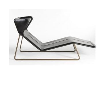 Chaise longue fabriquée en Italie par Esedra de haute conception en cuir