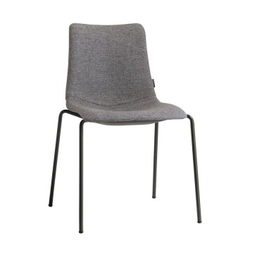 Scab Design Zebra Pop set med 2 moderna stolar med stålstruktur i mässingseffekt