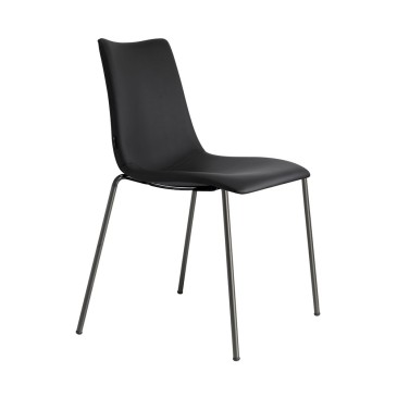 Scab Design Zebra Pop set med 2 moderna stolar med stålstruktur i mässingseffekt