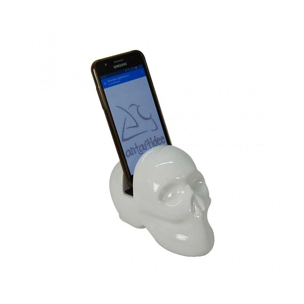 Amleto phone holder in the shape of a skull Made In Italy by Antartidee