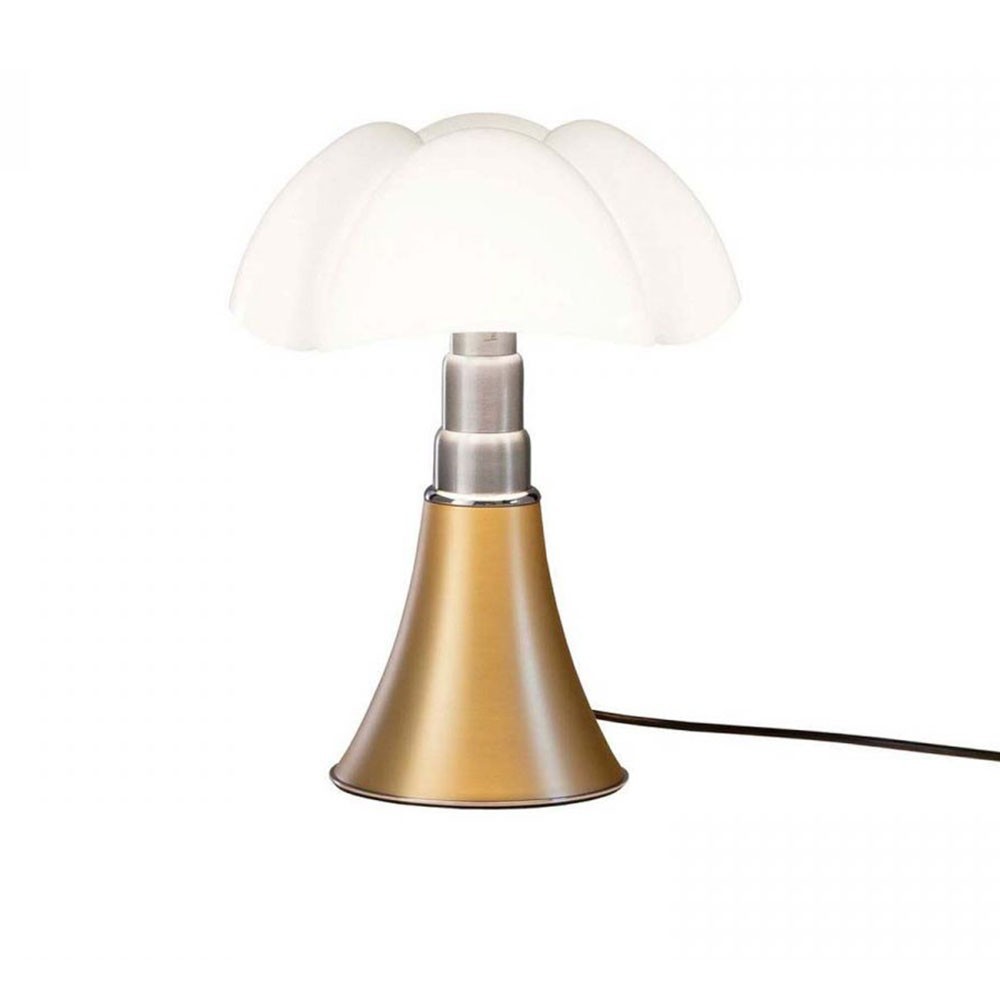 martinelli bat lamp in natural satin brass