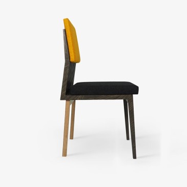 Lyre chair by Laengsel made of birch plywood and upholstered in ecological fabric
