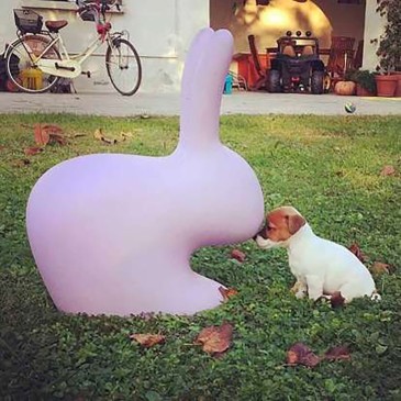 qeeboo rabbit chair pink