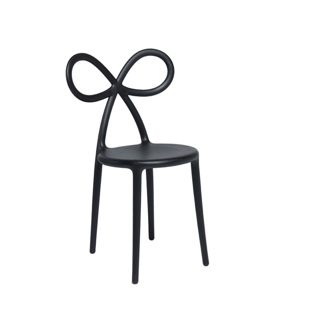 qeeboo ribbon chair sedia nera