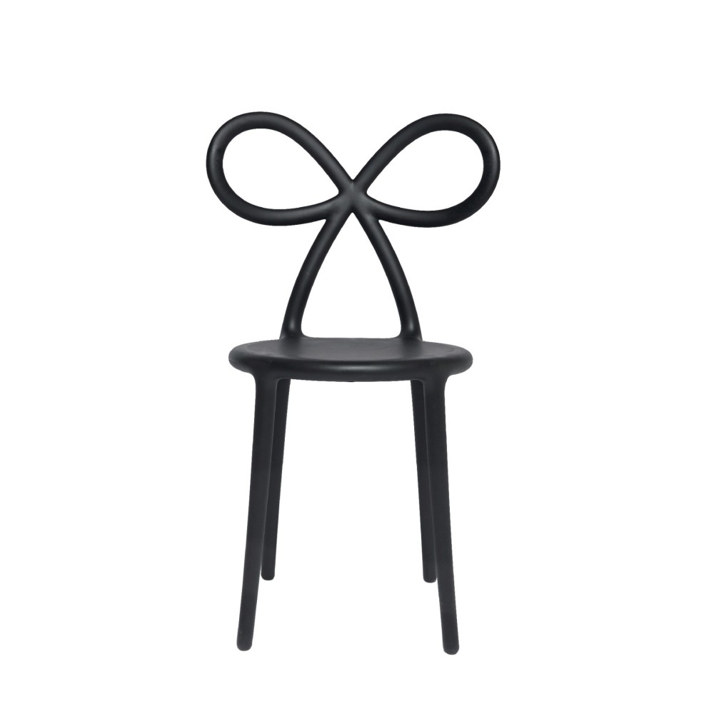 qeeboo ribbon chair chaise avant noire