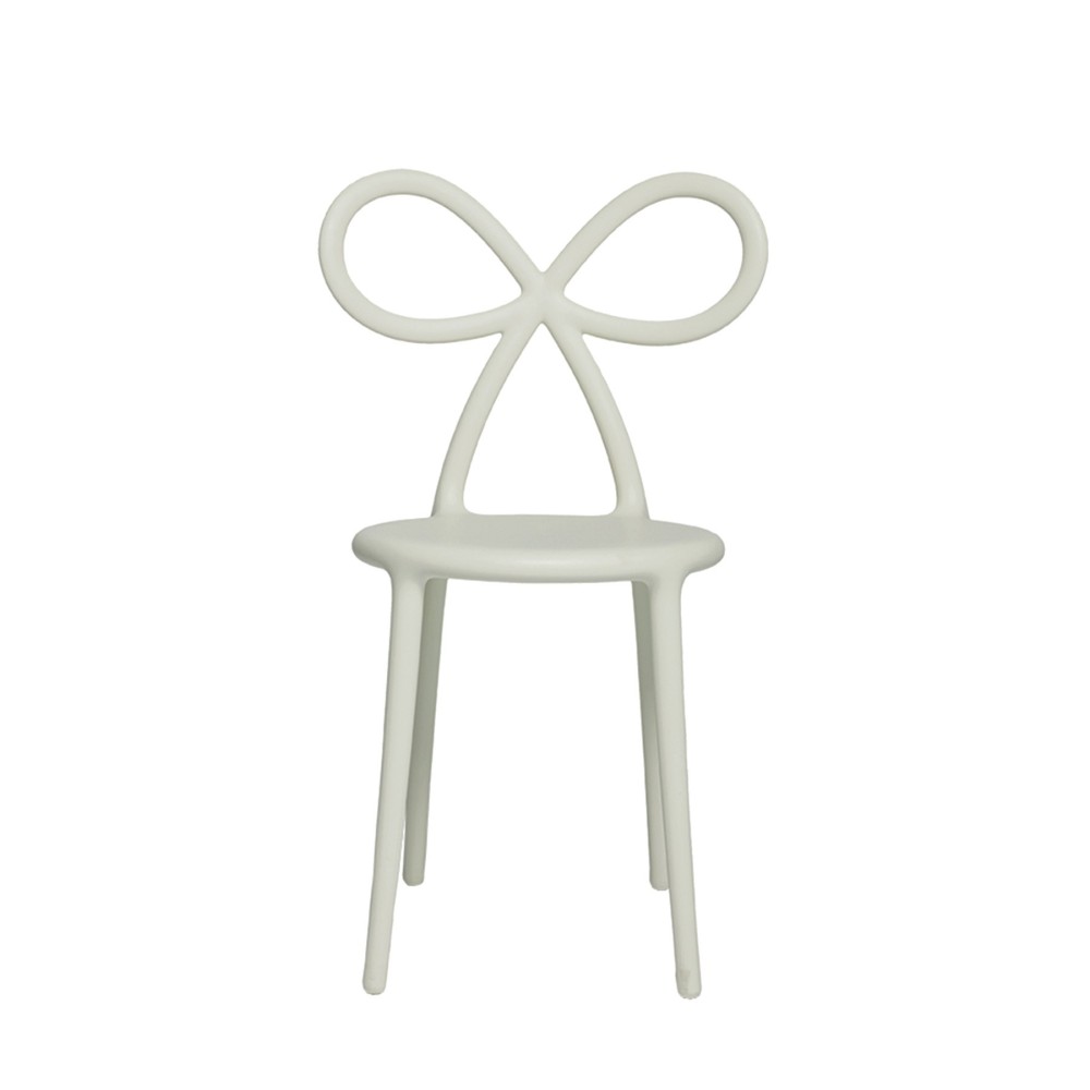 qeeboo ribbon chair sedia bianca fronte