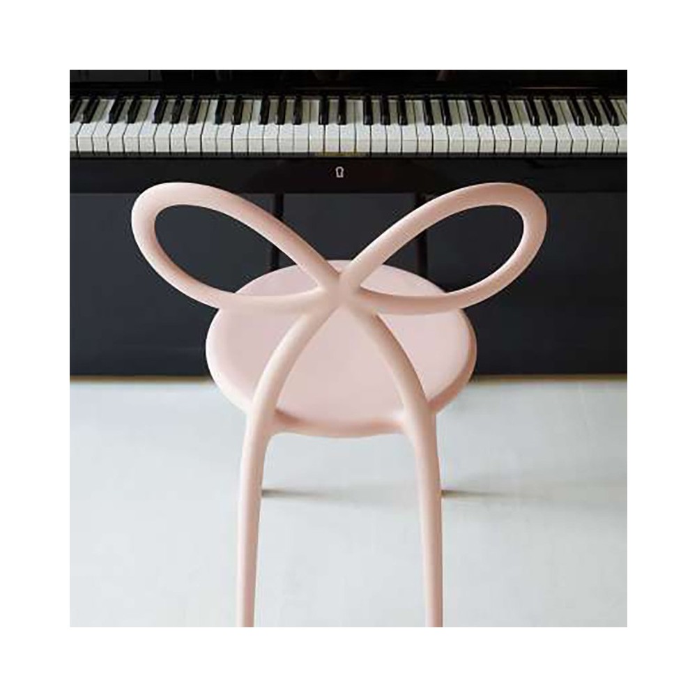 qeeboo ribbon chair sedia rosa spalliera