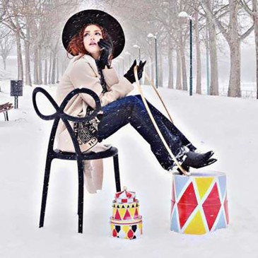 qeeboo lint stoel sneeuw zwarte stoel
