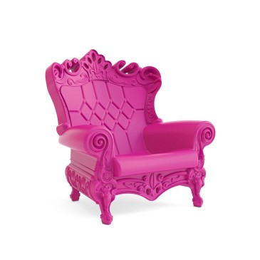 slide queen of love fuchsia footrest armchair
