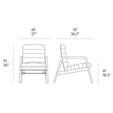 horm carnaby armchair dimensions