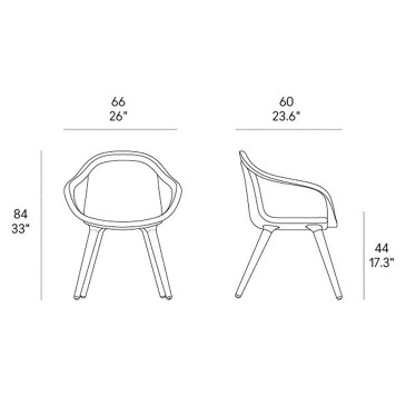 horm ginevra chair size