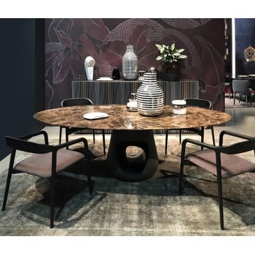 Barbara fixed table with marble top available in several sizes