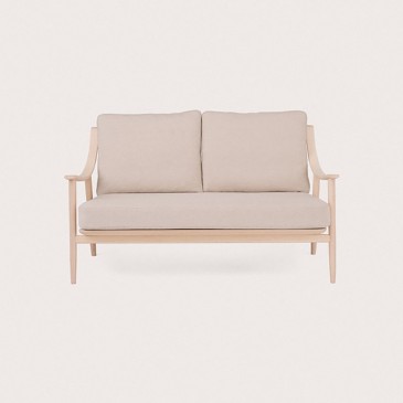 Marino Sofa Zweisitzer-Sofa von Ercolani aus Massivholz und mit Stoff bezogen