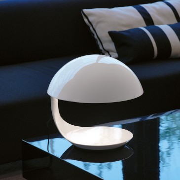 martinelli luce cobra lampada da tavolo bianca soggiorno