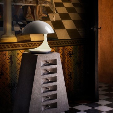 martinelli luce cobra lampe de table blanche bibliothèque
