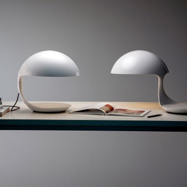 lampe de table de bureau blanche martinelli luce cobra