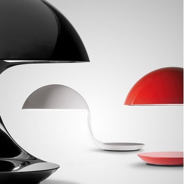 Cobra Tischlampe von Martinelli Luce, erhältlich in Weiß, Schwarz und Rot