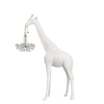 qeeboo giraffa in love grande bianca profilo