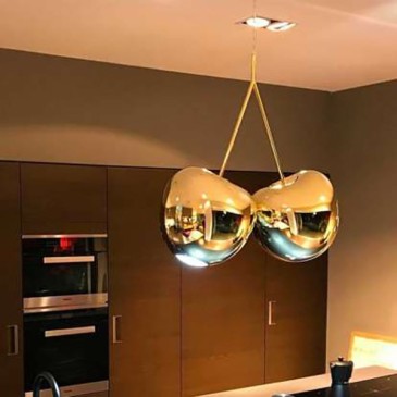 qeeboo cherry lamp lampada a sospensione oro soggiorno