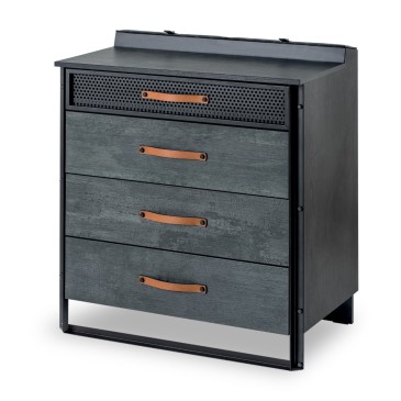 Rock style chest of drawers for bedroom of the Dark Metal family