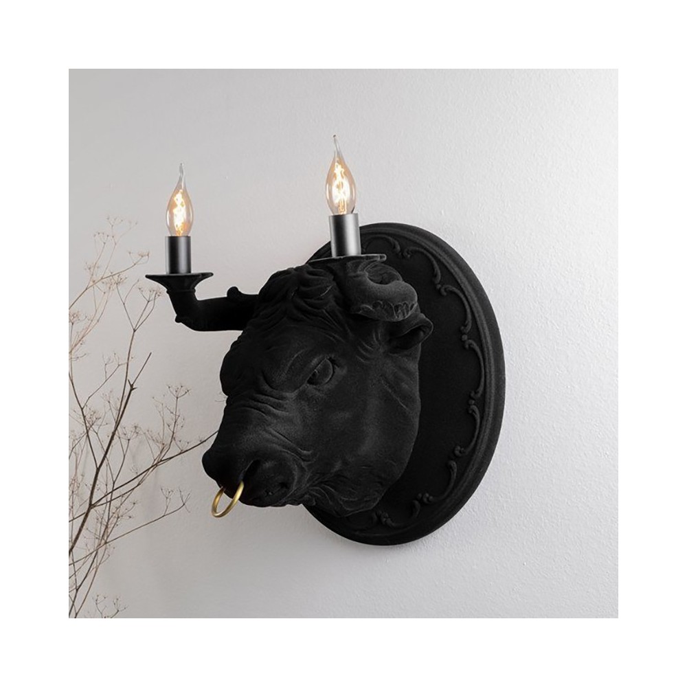 karman corrado black wall lamp set