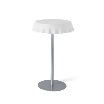 Fizzz table by Slide in milky white polyethylene with metal stem