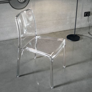 Chaise moderne en polycarbonate Target Point Futura disponible en deux finitions