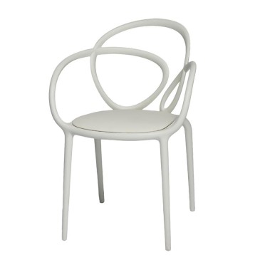 qeboo loop white chair side