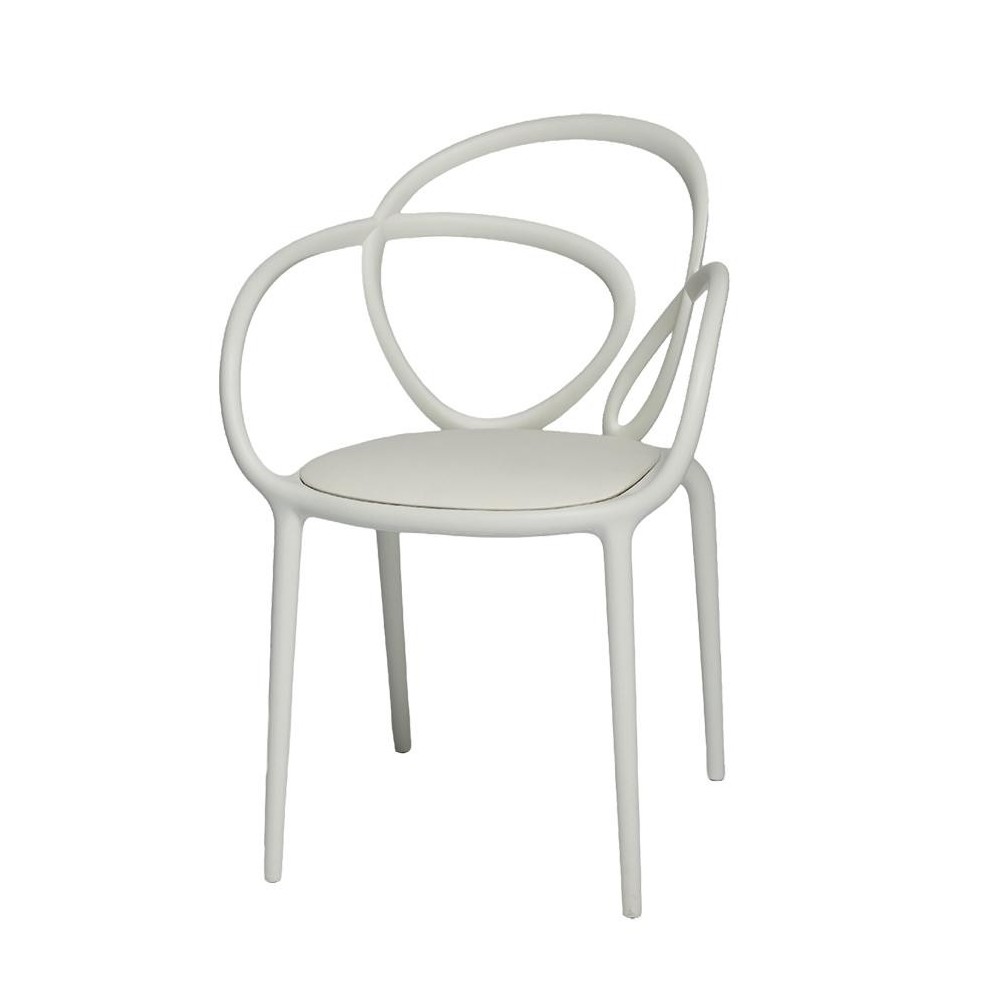 qeboo loop white chair side
